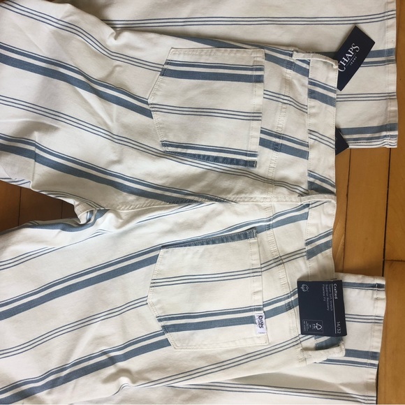 NWT CHAMPS Blue White Striped Jeans Flare Leg Size 14 32 Some Stretch Bootcut - Picture 11 of 12